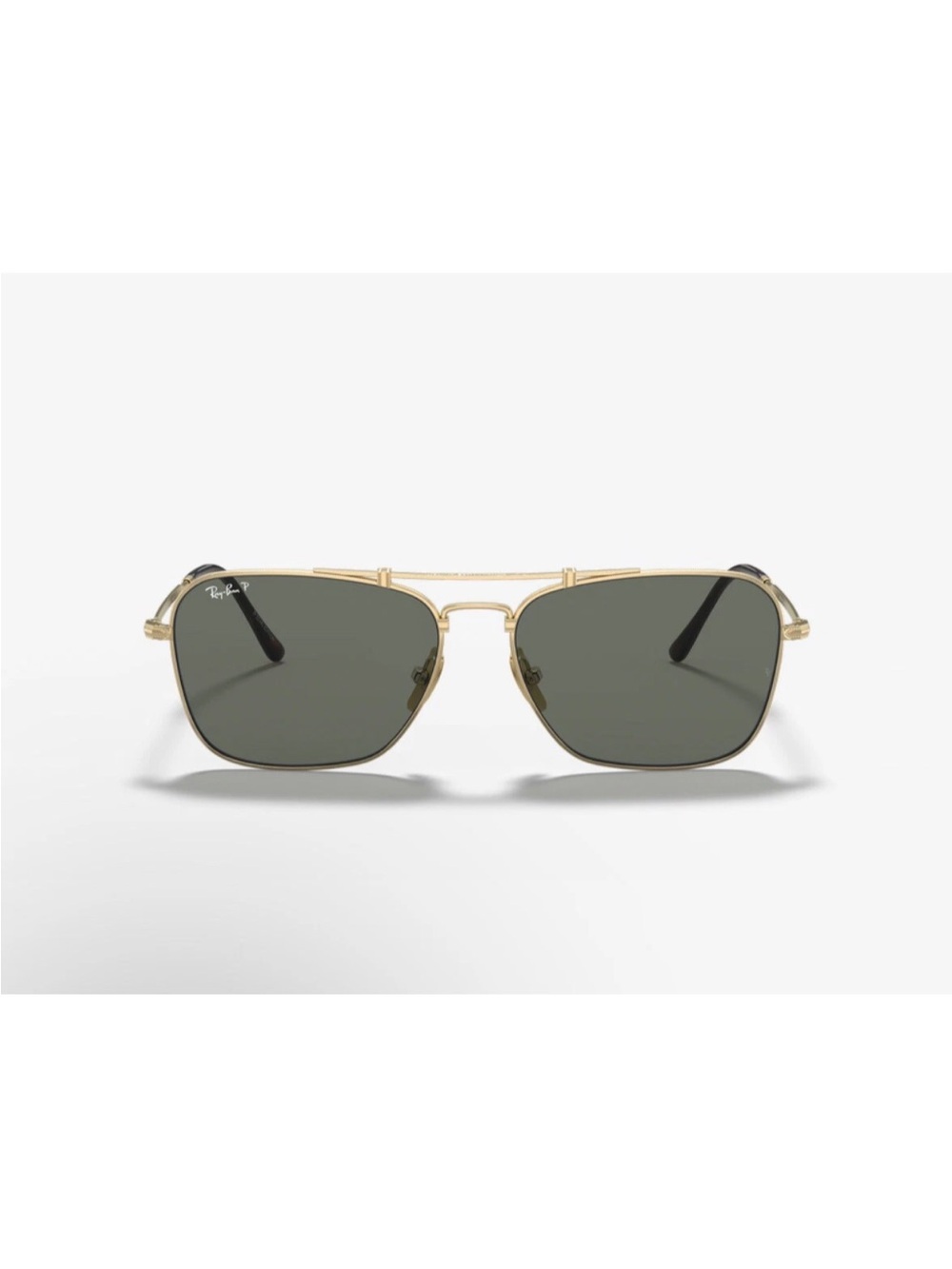 Ray-Ban Gold Frame Sunglasses with Green Lense.